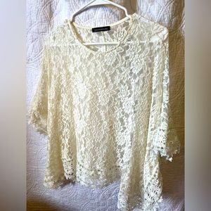 Off White Laced Shawl